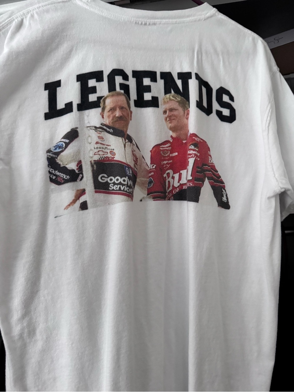 Dale Earnhardt Sr and Jr Old Row Legends White T-Shirt